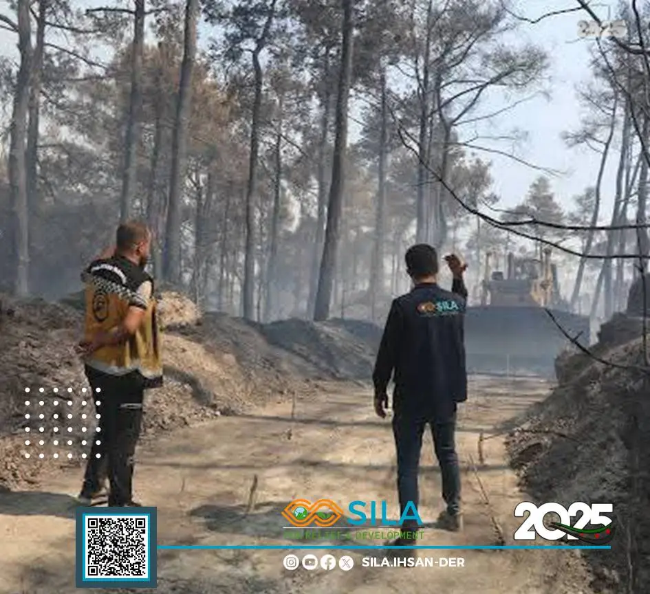 Sila Ihsan joins the effort against the fires on the Syrian coast